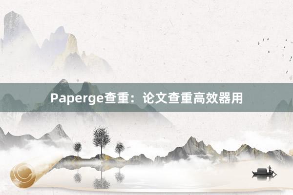Paperge查重：论文查重高效器用